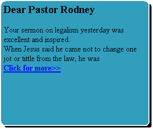 Dear Pastor Rodney